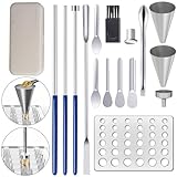 Capsule Filling Tray Kit - Capsules Tools for Maker All Size Empty Gel Capsules 000 00 0 1 2 3 4 5, Lab Spoons Spatulas Scoops Tool