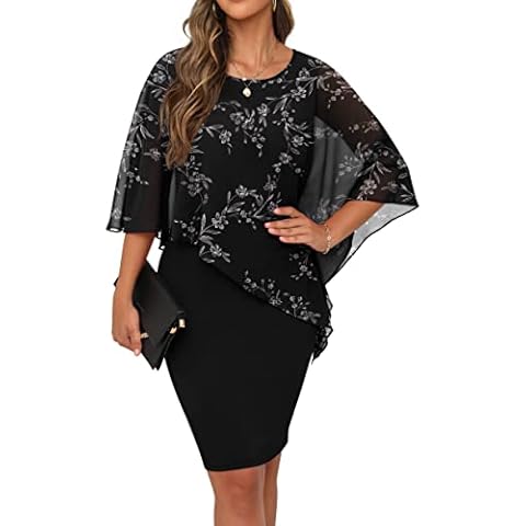 QIXING Women's Summer Chiffon Midi Dress Cover