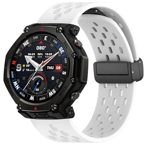 [PONATTENO] �E�H�b�`�o���h For Amazfit T-Rex 3 Pro 48mm�Ή� �����p�x���g�V���R���� �ւ��o���h ���C�N���X�v �X�|�[�c�x���g �ʋC�o���h �h�� �j�����p (�z���C�g)