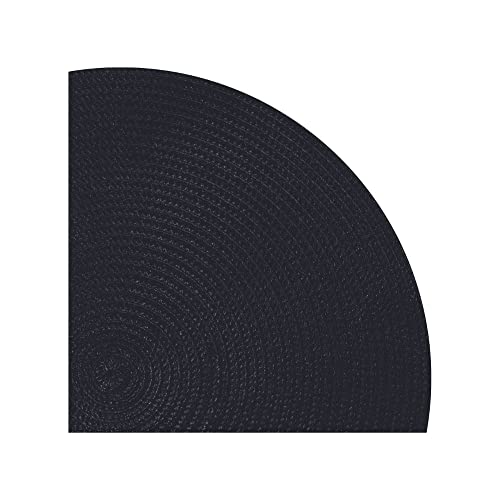 Jogo Americano Preto 4 Peças Redondo 38cm Mesa Posta Decoracao Cozinha Trama Poliester