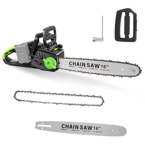 16 Inch Electric Chainsaw Cordless, 154cm Chainsaws Powerful, 500W Brushless Electric Chain Saw, Battery Powered Chainsaw with 2 Chains, for Makita Interface Batteries, for Wood Cutting &Tree Pruning