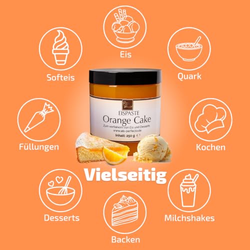 Orange Cake Eispaste │MEGA GESCHMACK │ Pimpe deine Eis, Desserts, Getränke, Tortencremes uvm. mit einem kulinarischen Geschmackshighlight auf│ Inhalt 250 g – Bild 5