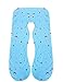 KWLET Pregnancy Pillow Cover/U Shaped Pillow Cover/Pregnancy Pillow Case/Maternity Pillow Case/Pillowcase with Removable Cotton Cover 57x30 Inch for Pregnancy Pillow Moonblue