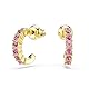 Swarovski Mini Hoop Kreolen, Rundschliff, Rosa, Goldfarben plattiert