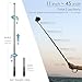YALLSAME 11''-45'' Aluminum Extendable Selfie Stick Waterproof Extension Pole Handheld Grip Monopod for GoPro Hero 13 12 11 10 9 8 7 6 5 4 Session Max Insta360 X3 GO3 AKASO DJI Osmo Action Cameras
