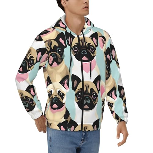 Sweat à capuche décontracté homme veste zippée manches longues chaud