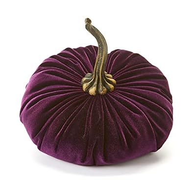 Dark Purple Velvet Stuffed Pumpkin