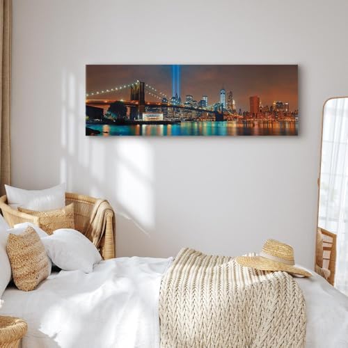 Tableau décoratif ville 120x40 cm avec impression haute définition de nuit - 3