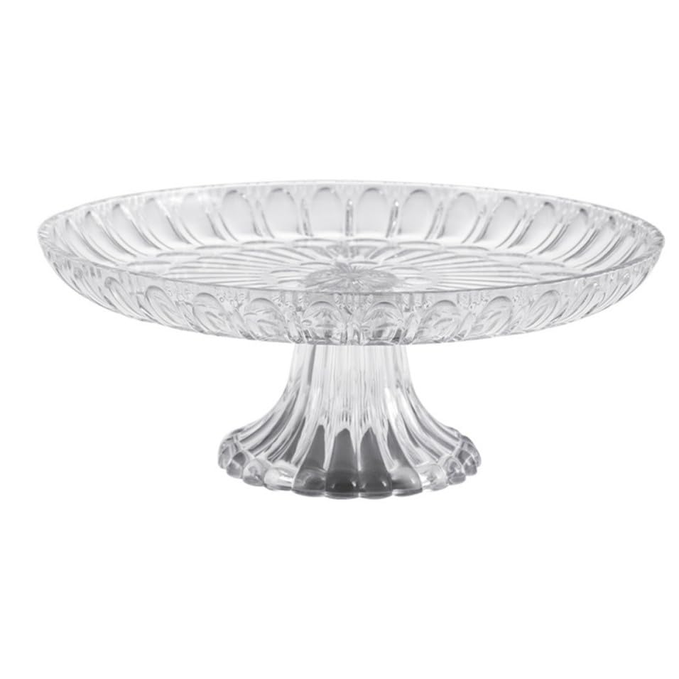 Bandeja de frutas acrílica transparente con base resistente y diseño reutilizable para fiestas