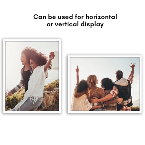Americanflat 17x22 Picture Frame with Polished Plexiglass - Streamline Collection - Thin Border Picture Frame for Wall Display - Hanging Hardware Included - White