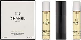 No. 5 by Chanel for Women, Set (Eau De Toilette Spray 0.7 Ounce, Two Eau De Toilette Refills, 0.7 Ounce Each)