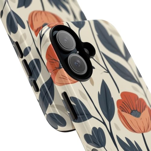 Coque iPhone 16 motif floral brillant rigide antichoc amovible