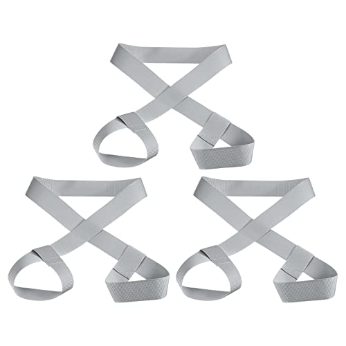 PATIKIL 126cmx3.8cm Ski Transporteur Courroie, 3 Paquet Snowboard Botte Réglable Épaule Laisse Fourre-Tout Bandoulière pour Patins à roulettes, Porter Planches, Oga Tapis, Light Gris