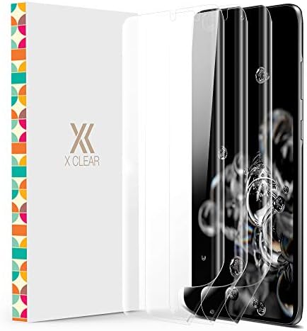 XClear Screen Protector Designed for Galaxy S20 Ultra (6.9-inch, 2020) (3 Pack) TPU Film Anti-Scratch HD Protector Compatible with Samsung Galaxy S 20 Ultra [Curved Coverage] - Pack of 3