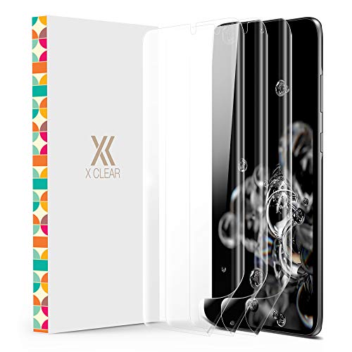 XClear Screen Protector Designed for Galaxy S20 Ultra (6.9-inch, 2020) (3 Pack) TPU Film Anti-Scratch HD Protector Compatible with Samsung Galaxy S 20 Ultra [Curved Coverage] - Pack of 3
