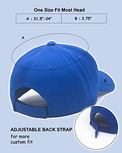 Utmost Structured Baseball Cap With Adjustable Closure - Performance Hat For Outdoor Activities And Custom Embroidery (1Pc Royal Blue) #TOP1