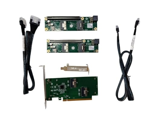 Placa base + 2 cables SFF-8654 8I de 70 cm para solucionar cuellos de botella en almacenamiento