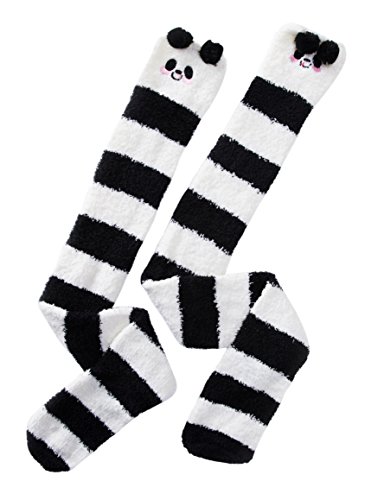 Image of Urban CoCo Women's Cartoon Fuzzy Socks Winter Warm Over Knee High Socks