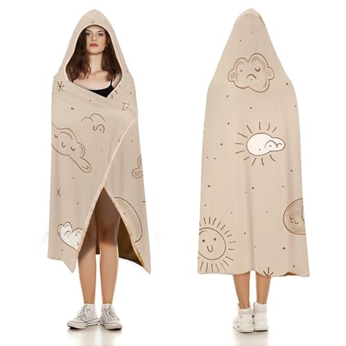 Couverture à capuche beige pour rester au chaud sans frissonner
