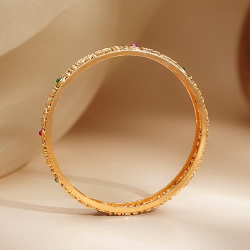Image of Rubans Bangles Set Gold Plated Traditional Ethnic Stylish Trendy Jewellery Gift for Women & Girls