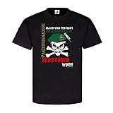 pzgrenbtl 212 Design/Druck aus Deutschland Panzergrenadiere Zerstören Alles fressen PzGren Humor Fun BW T Shirt #20042, Größe:M, Farbe:Schwarz