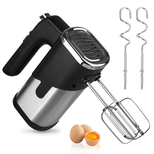 Batteur Électrique Cuisine 800W 5 Vitesses, Batteur À Main Batteur Électrique De Cuisine Batteur De Cuisine Avec 2 Crochets Pétrisseurs Et 2 Fouets, Pour Mélanger Les Œufs, La Pâte Et Les Gâteaux