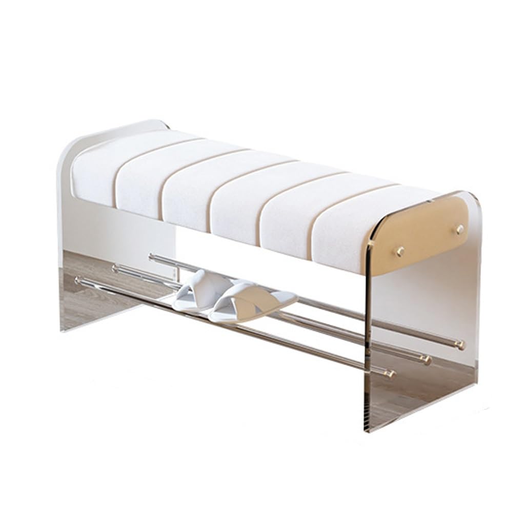 Panca Portascarpe da Ingresso Sgabello cambiascarpe creativo di lusso leggero panca in acrilico trasparente camera da letto guardaroba semplice porta di casa con sgabello for scarpe Panca Portascarpe
