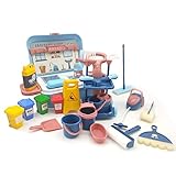 2CFUN Toddler Toy Kids Cleaning Pretend Play Set - Toddler Housekeeping Cart Kitchen Toy Including...