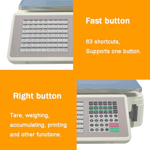 Báscula digital comercial con impresora térmica 33LB INTBUYING miniatura 5