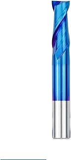 Temhyu Broca de fresado de extremo de carburo de 1-12mm, herramienta de fresado CNC, fresa de enrutador, fresa de extremo plano con revestimiento azul Nano de 2 flautas(16x16x70x150mm)