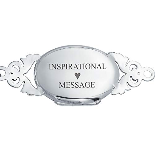 Personalized Vintage Style Keepsake Engraved Bangle Bracelet Locket That Holds Picture Photo For Women Sterling Silver