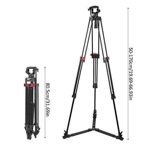 DSLR-Kamerastativ, professionelles Fotostativ mit hydraulischem Dämpfungskugelkopf und Schnellwechselplatte, 10kg… – Bild 7