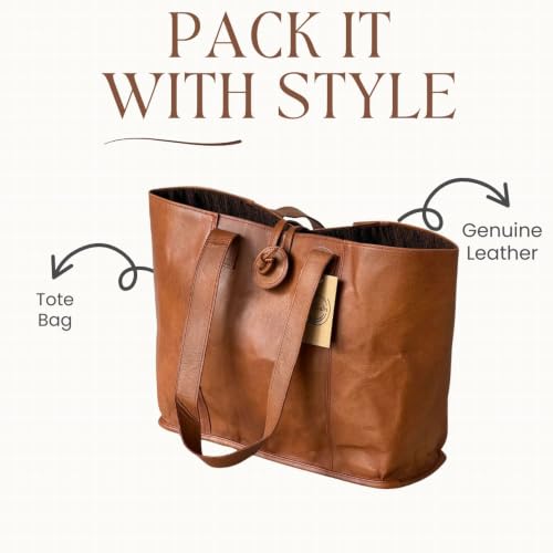 Image of vintage crafts Genuine Leather Tote Bag | Handbag | Shopper Purse Shoulder Bag | Office Laptop Bag for Women