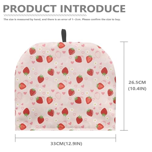 Image of Tea Pot Cover Red Strawberry Print Teapots Cosy Insulated Tea Cozies Home Kitchen Decoration Teapot Dust Cover Warming Tea Kettle Quilt Creative Gifts for Party