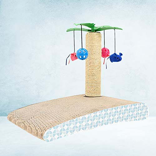 STOBOK Arranhador de gato exclusivo em formato de ilha de coco com bola de sino para pendurar brinqu