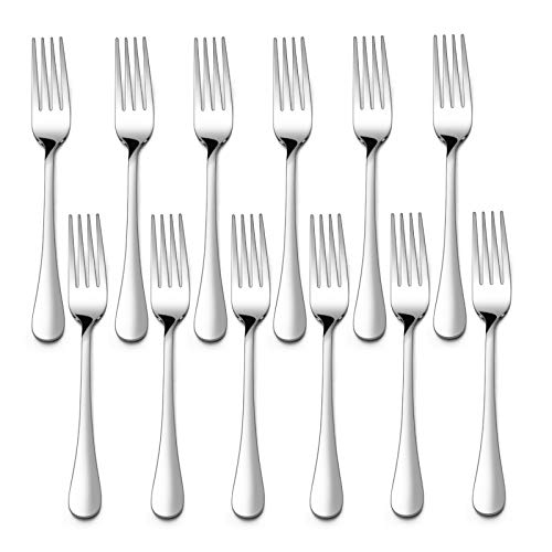 E-far Conjunto de 12 Garfos para Salada, Garfos para Aperitivos E Sobremesas Em Aço Inoxidável, Talh