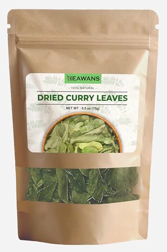 Premium Air Dried Curry Leaves 0.5oz (15g) – 100% Natural Whole Kadi Patta, Each Leaf Carefully Handpicked, Non-Broken & Aromatic