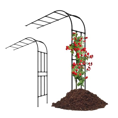 AJTXCSFOQL Arche de Jardin Demi-Arc 200 180 250 120 90 240 220 cm Support tuteur métal Colonne pour Plantes grimpantes Arceau à rosiers Décoration extérieure(150cm Wide x 240cm High)