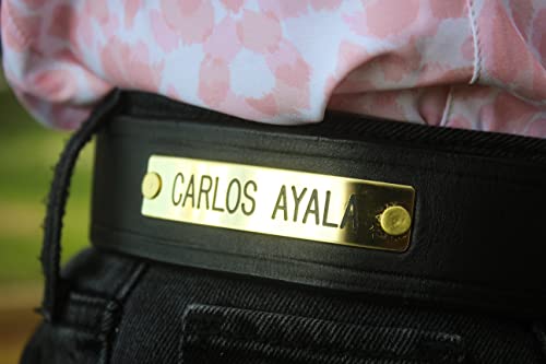 100% Leather Custom Engraved Belt, Brown & Black, 1.5 Inch, Men's Creased Leather Belt, Made in USA4