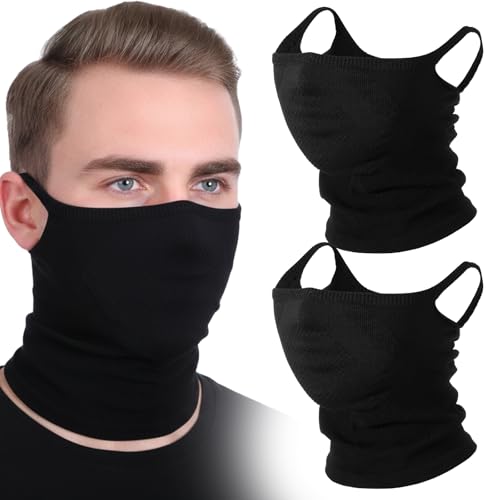 Fiyooau 2 Pack Half Face Mask for Motorcycle, Windproof Breathable Face Covering Comfortable Cycling Running Neck Gaiters for Men Women, Perfect for Outdoor Activities