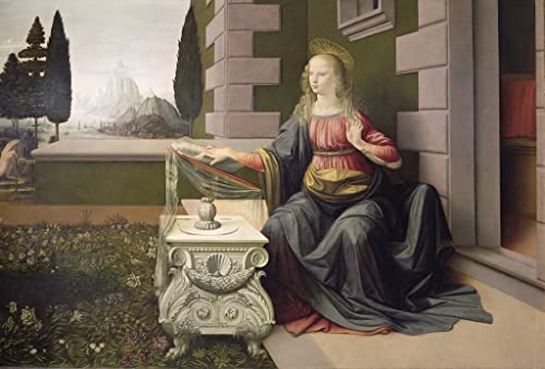 Impresión en lienzo Virgen María de la Anunciación de Da Vinci en alta resolución 60x90cm