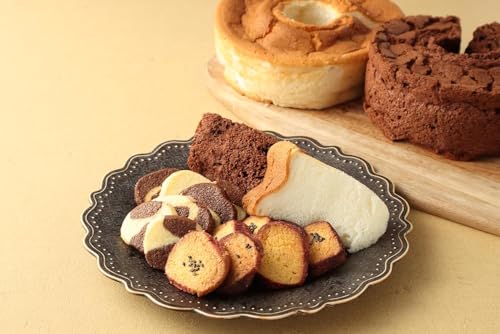 ふわふわしっとりシフォンケーキとクッキーセット ( シフォンケーキ 2種 各1ホール / クッキー 2種 各60g ) チョコ マーマレード ほし芋 マーブル 洋菓子 焼菓子 スイーツ デザート 詰合せ 冷蔵
