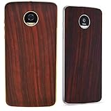 Moto Z2 Force Style Shell Case Back Plate Magnetic Adsorption DnGn Ultra Thin for Motorola Moto Z Z2 Z3 Play Droid Force Battery Door Cover (Red Wood Grain)