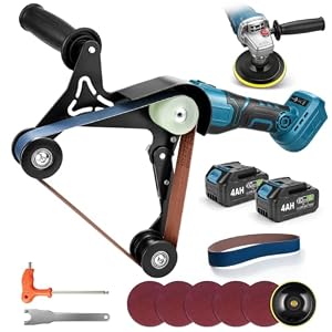 Akku Rohrbandschleifer mit 2x4.0Ah Akkus, 1200W Bürstenloser Bandschleifer
