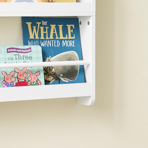 SoBuy Librería Infantil Montessori Estantería Libros Infantil Biblioteca con 4 Estantes Organizador Juguetes Estanteria Habitacion Niños Blanco 80x12x118cm KMB08-W - imagen 10