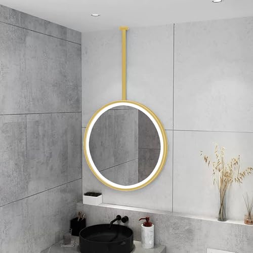 LED�Ɩ��t���E�H�[���~���[�A�u���b�N/�z���C�g/�S�[���h���^���t���[���݂艺���o�X���[���~���[�A�ی^�V��݂艺���~���[�A���r���O���[���A�x�b�h���[���A�L���p(Gold,Diameter-40CM/15.7INCH)