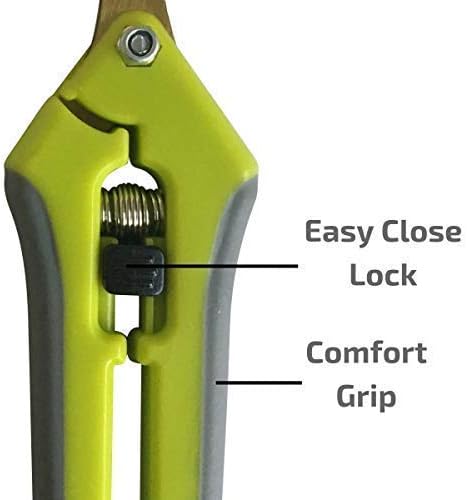 Miniatura 4 de Juego de tijeras de jardinería, tijeras de podar con micropunta curvada y recta, con revestimiento de titanio, recortadoras súper afiladas para