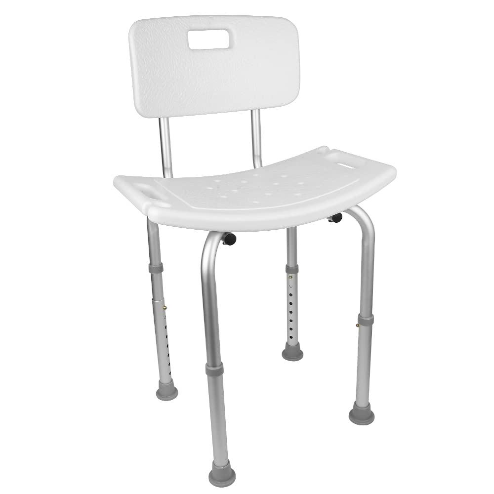 Homewell l Taburete de ducha regulable en altura, marco de aluminio, pies de goma antideslizantes, asiento de bañera para personas mayores, asiento con asas de seguridad (silla de ducha 2, 51 x 26 x