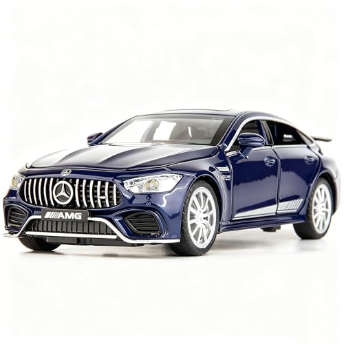TGRCM-CZ 1/32 Diecast Auto AMG GT63 Modell Auto Pull Back mit Sound und Licht Spielzeug Auto für Jungen Mädchen Erwachsene Geschenk(Blau)