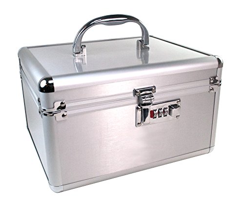 GMS Medication and Security Lock Box with New and Improved Metal Locks for Safe Storage of Prescriptions, Pills, Vials and Medications (Combination Lock)